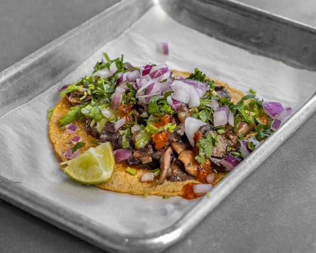 Black Bean and Mushroom Taco.