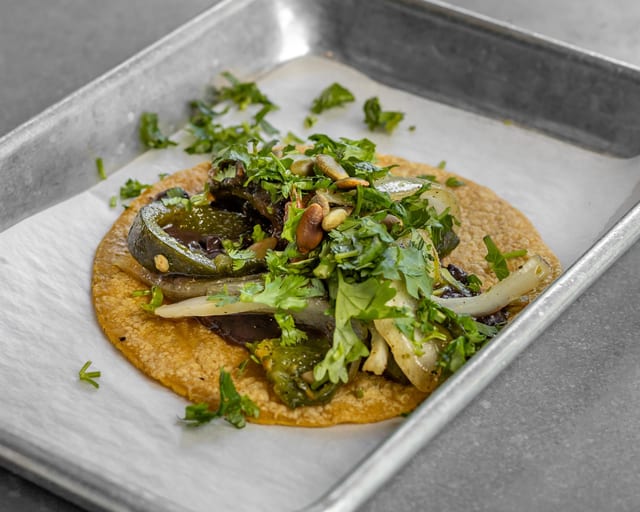 Black Bean and Rajas Taco.
