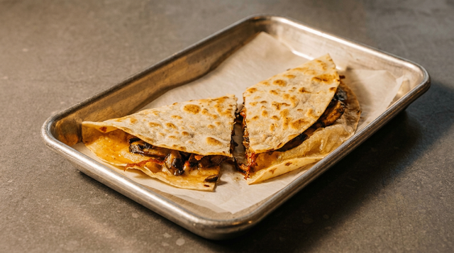 Mushroom Quesadilla.